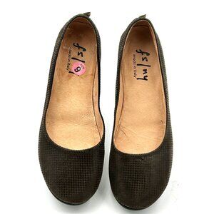 FS/NY French Sole Micro Houndstooth Ballet Flats Women's 9‎ Made in Italy Brown